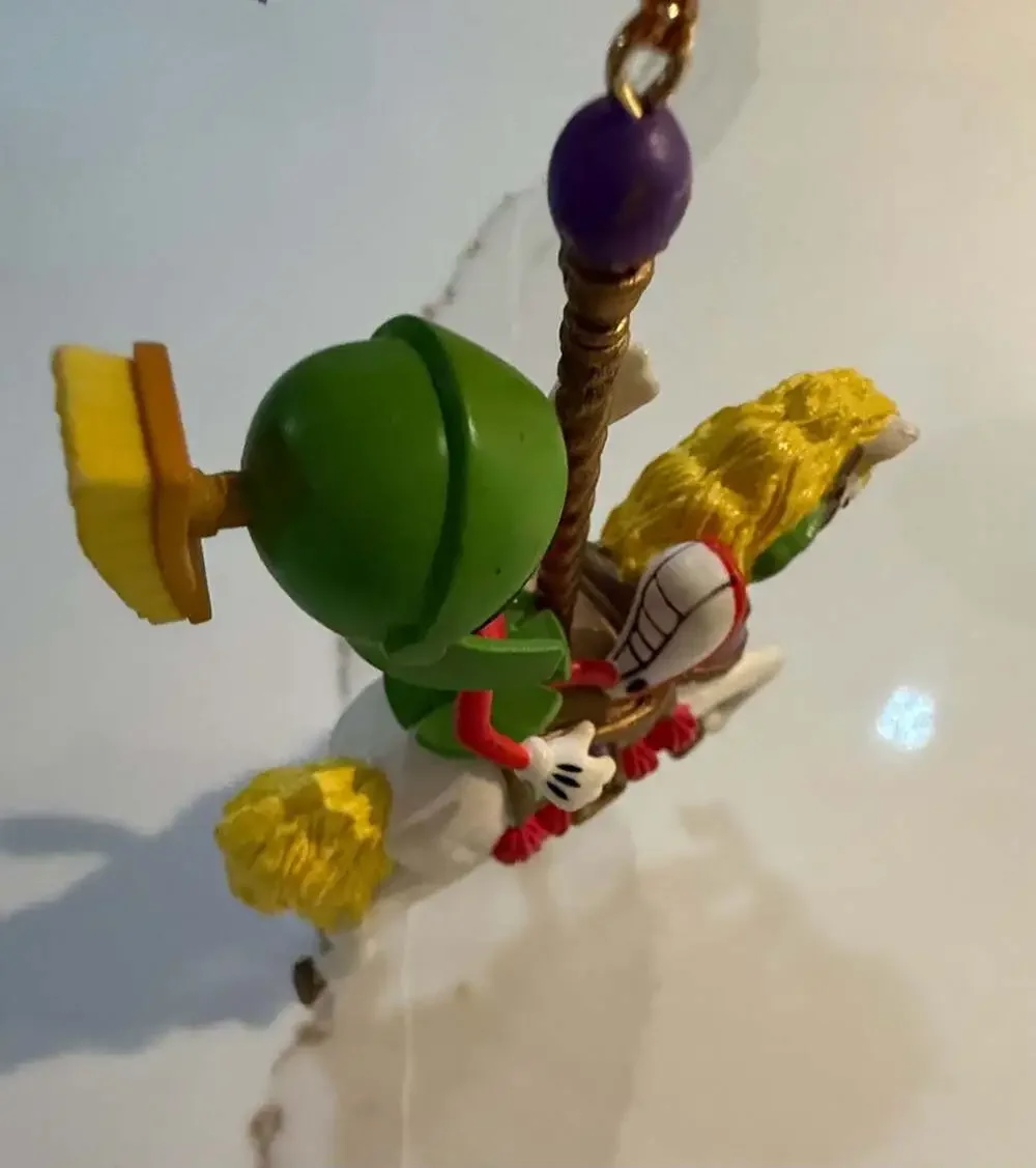 1997 Warner Bros. Looney Tunes Marvin the Martian on Carousel Horse Christmas Or